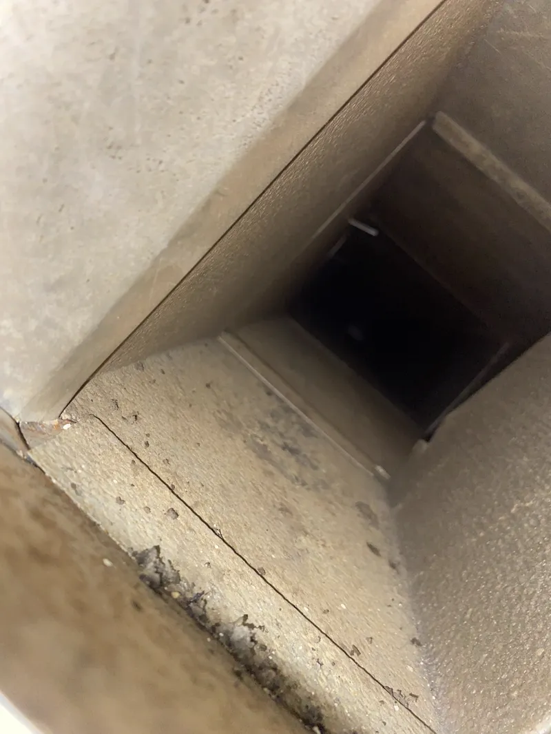 After: Freshly cleaned air duct interior